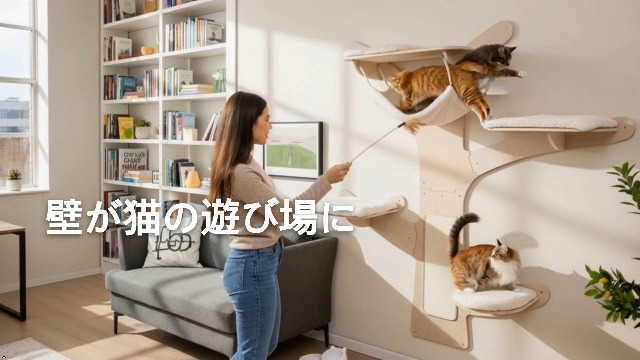 壁掛け式　キャットタワー　キャットウォーク　おしゃれ　運動　猫ハウス　爪とぎ Amazon | GYMAX キャットウォーク キャットタワー 壁付け キャット